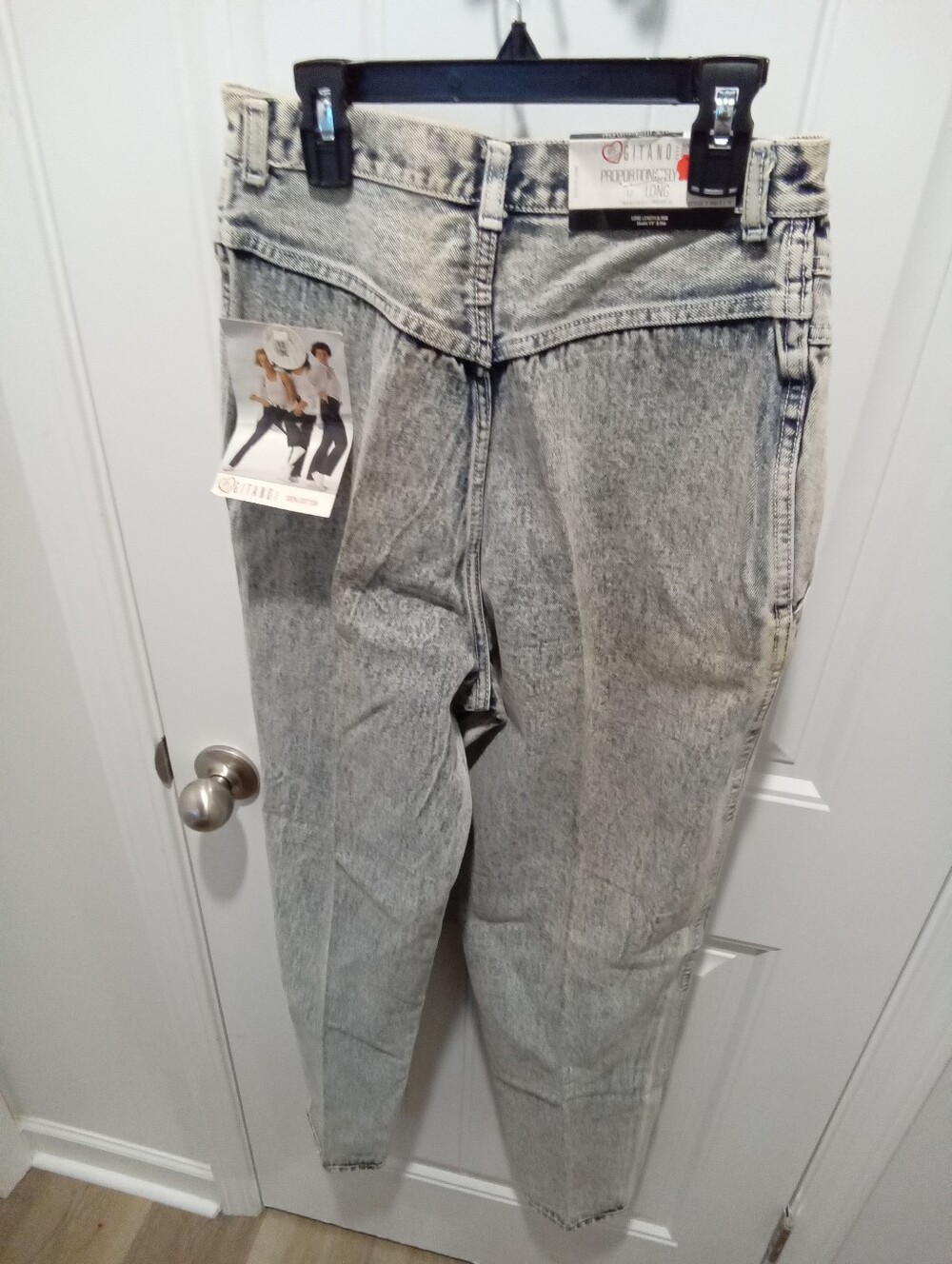 Vintage NWT 80's Gitano Sz 12 Long 29.5x32 Pleated Acid WashMom Jeans Deadstock - Picture 2 of 16